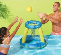 sun squad inflatable water basketball hoop set