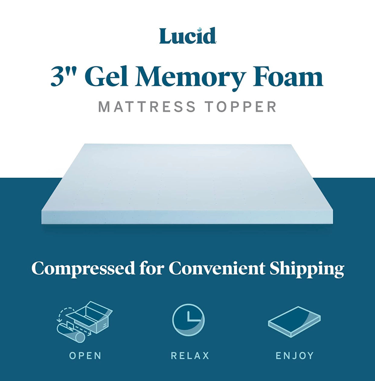 Gel Memory Foam Mattress 3” by Lucid