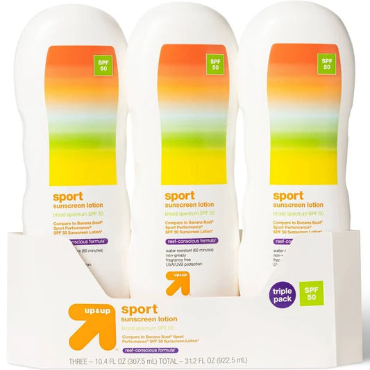 Sport Sunscreen Lotion Triple Pack - SPF 50 - 31.2oz - Up & Up