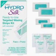 Ready-to-Use Targeted Waxing Strips Kit for Face + Pubic