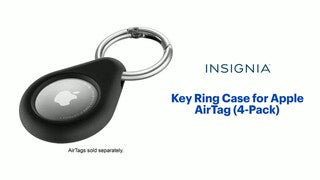 Insignia™ - Key Ring Case for Apple AirTag (4-Pack) - Black