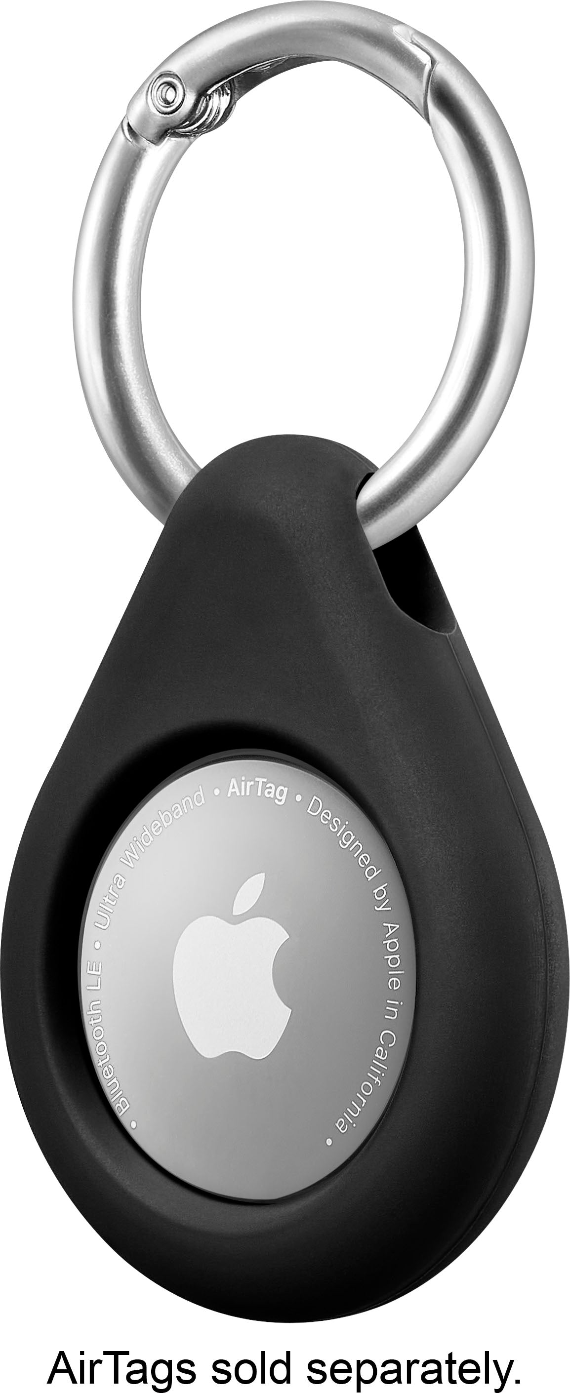 Insignia™ - Key Ring Case for Apple AirTag (4-Pack) - Black