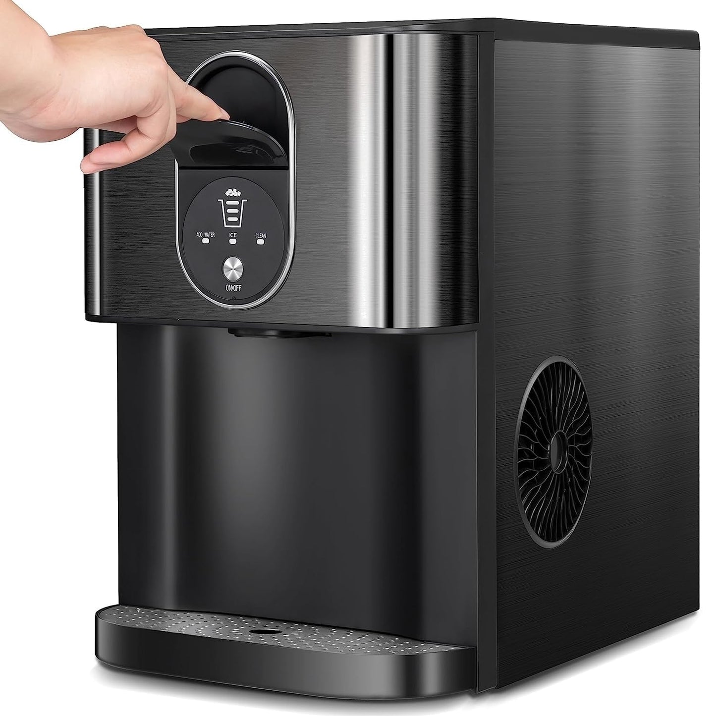 Ice Maker 44lbs Nugget Machine Black Portable Stainless Steel