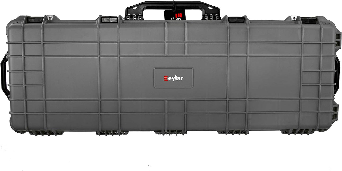 Eylar 44 Inch Protective Roller Rifle Hard Case with Foam - Gray