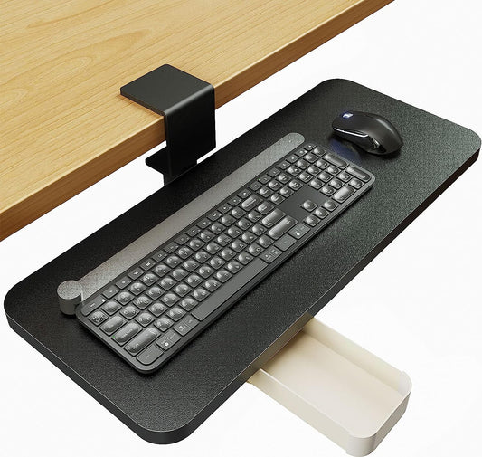 HUANUO Keyboard Tray Under Desk, 23.62" W x 9.84" D, Black