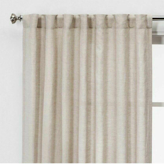 Threshold Natural Light Filtering Linen Single Curtain Panel 95" x 54"